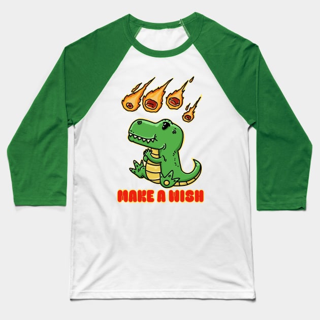Make a Wish Dino Baseball T-Shirt by RiyanRizqi